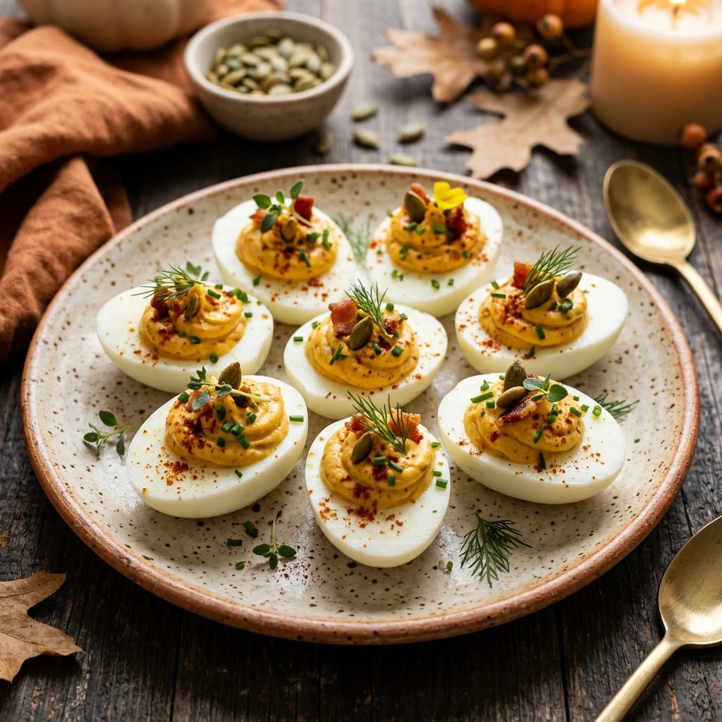 Fall-Themed Deviled Eggs