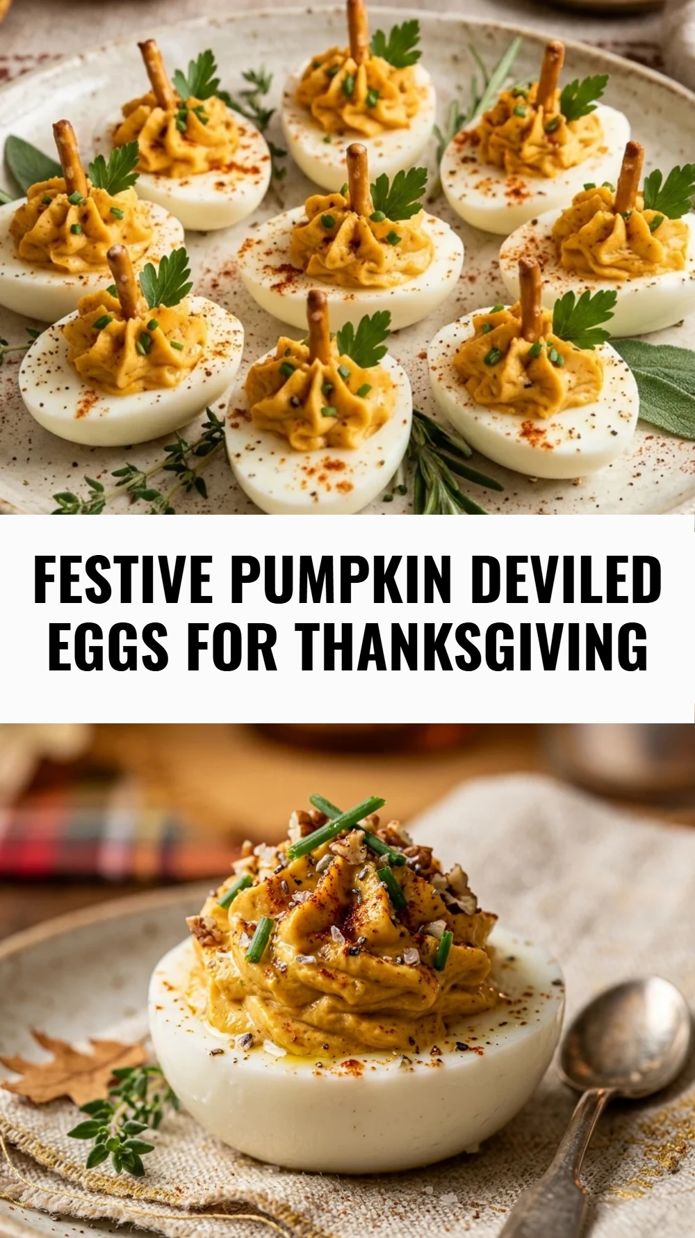 Festive Pumpkin Deviled Eggs For Thanksgiving