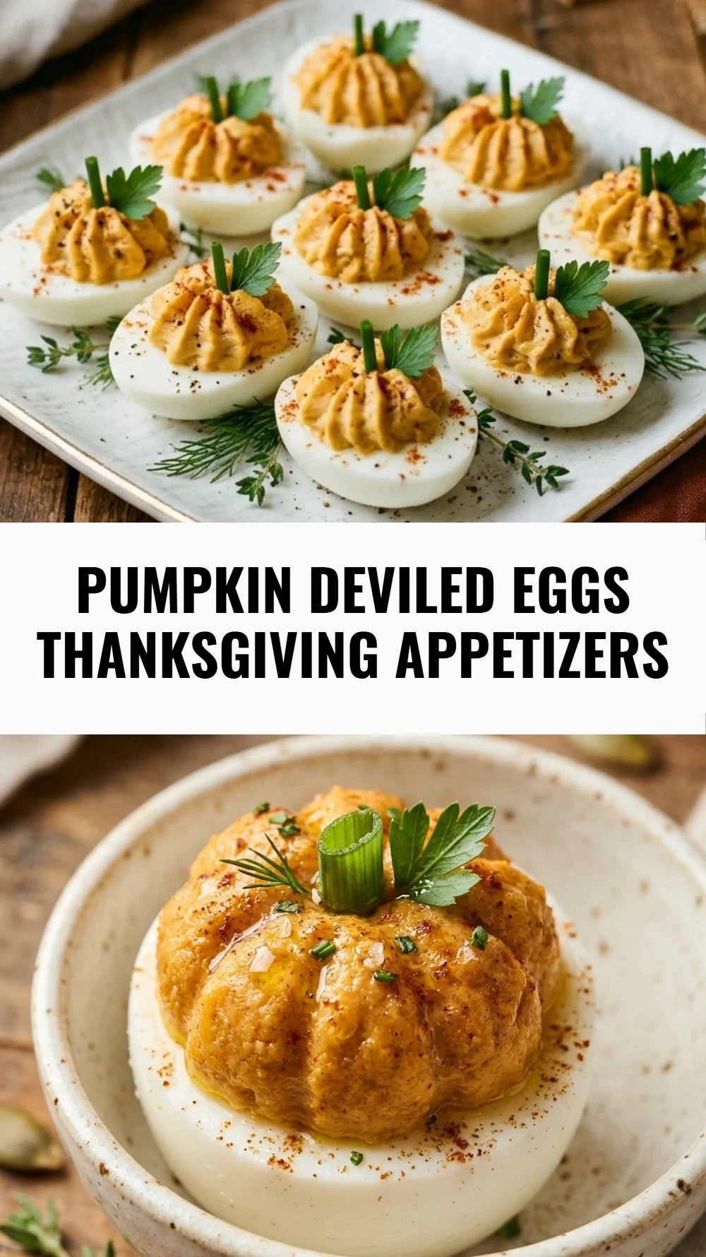 Pumpkin Deviled Eggs Thanksgiving Appetizers